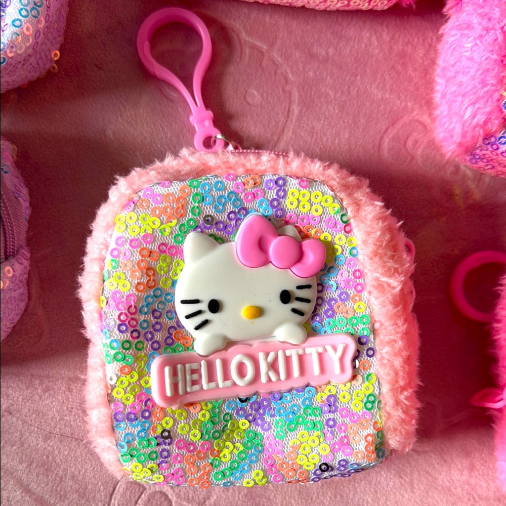 Hello Kitty Pink Plush Bag Accessory, New